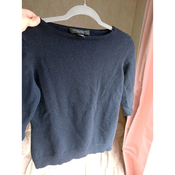 central park west cashmere Women's Sweay Medium Dark Blue - Picture 3 of 6